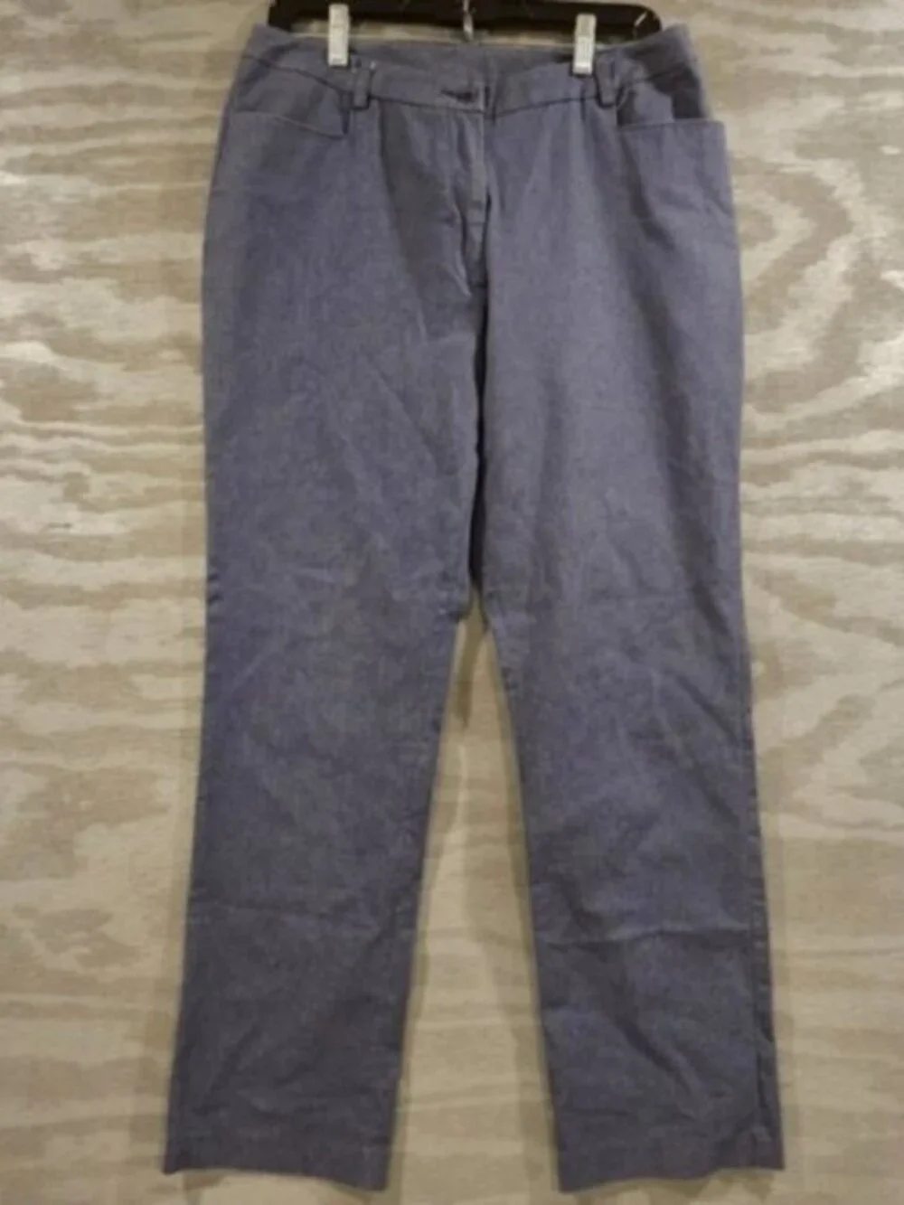 Lilly Pulitzer SZ 12 Blue Flat Front Stretch Straight Leg Ankle Pants Trousers